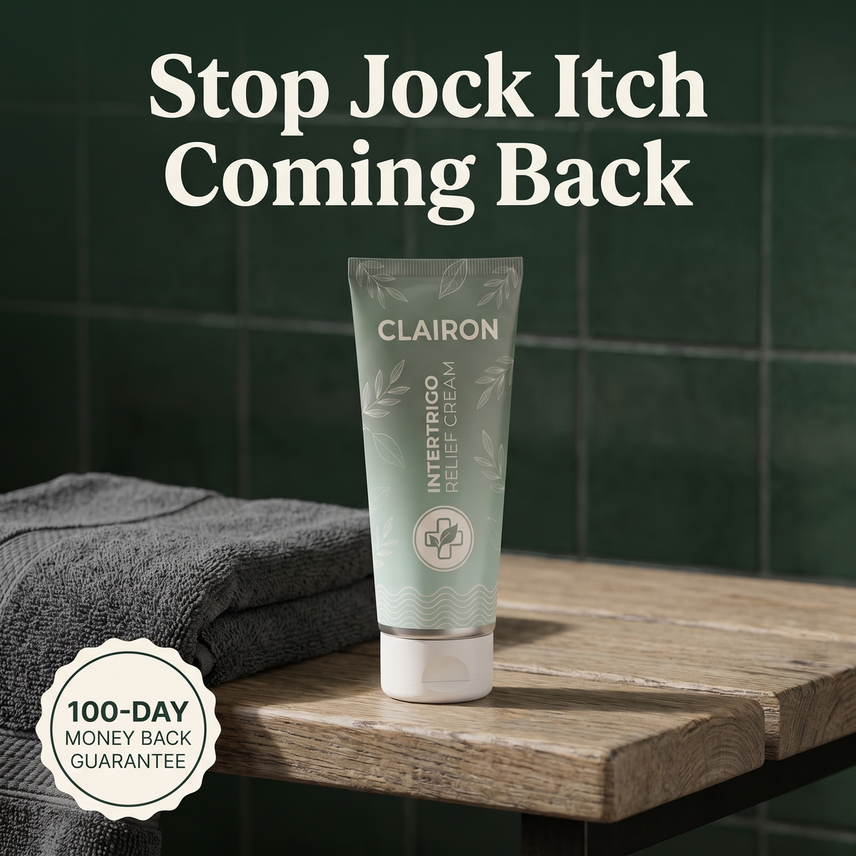 Stop jock itch coming back, 100-day money back guarantee