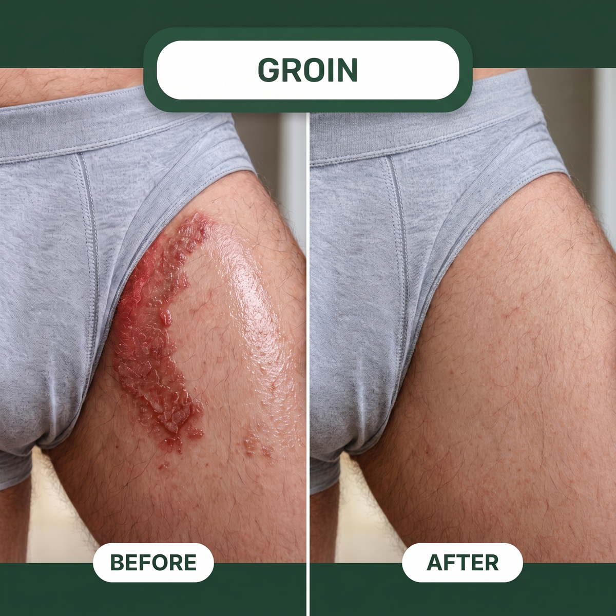Groin jock itch before and after Clairon