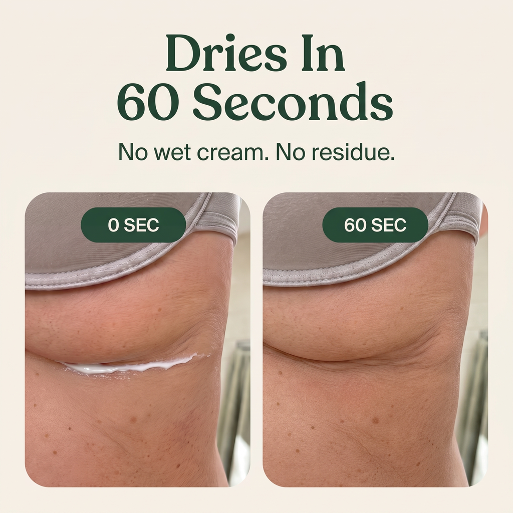 Clairon dries in 60 seconds under the breast