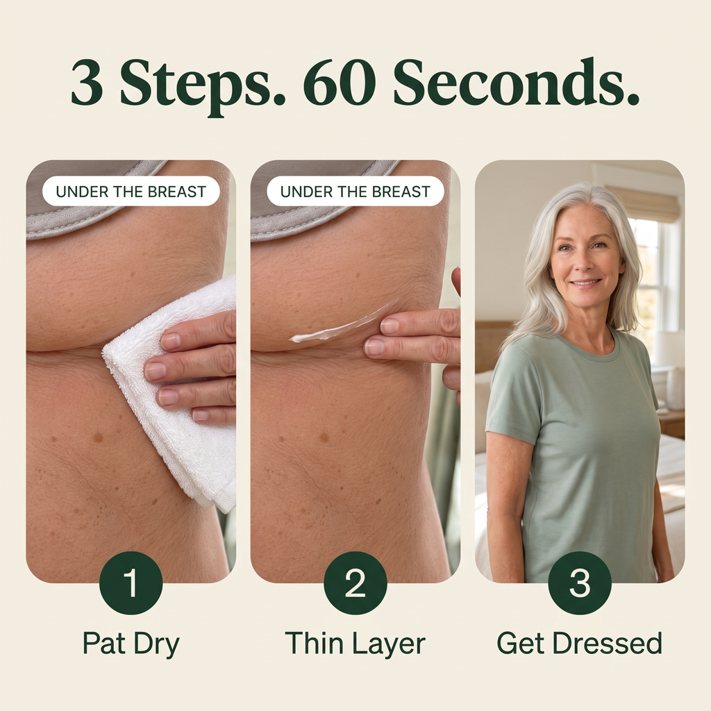 How to use Clairon: pat dry, thin layer, get dressed